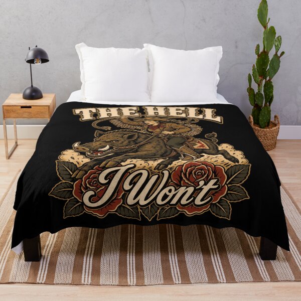 Item preview, The Hell I Wont Cowgirl Riding Wild Boar Lasso Roses Western Tough Girl Apparel designed and sold by slmfams.