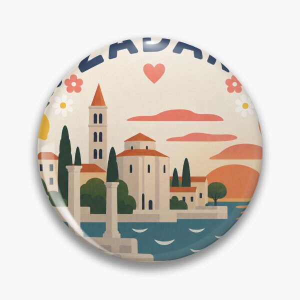 Item preview, Zadar Croatia Travel Souvenir Modern Folk Art designed and sold by VisualArtsOasis.