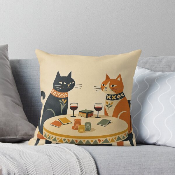 Item preview, Vintage Folk Art Cats Playing Cards with Wine designed and sold by ShieldRockPrints.
