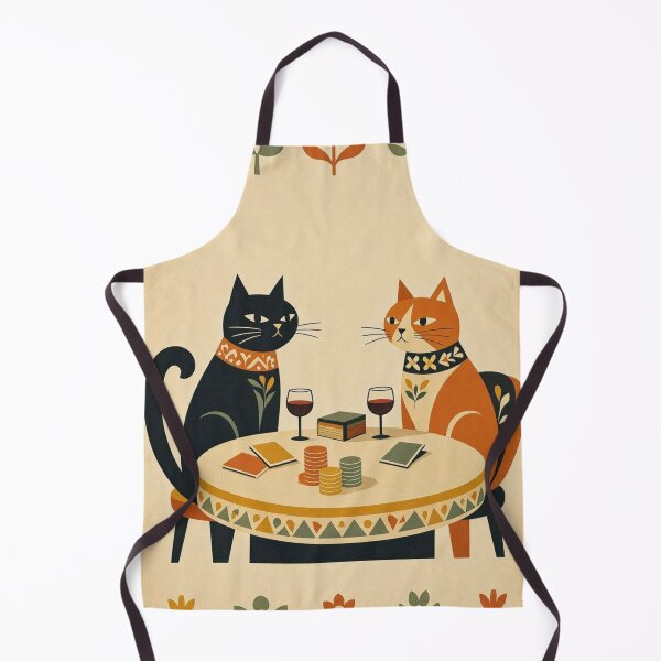 Item preview, Vintage Folk Art Cats Playing Cards with Wine designed and sold by ShieldRockPrints.