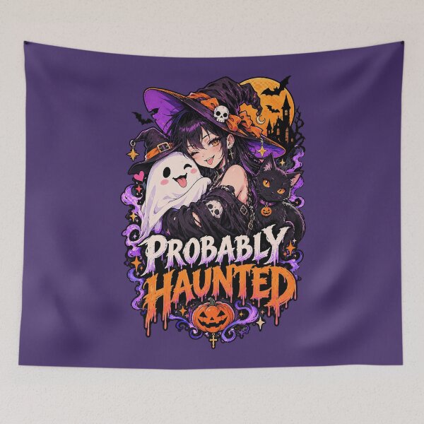Item preview, Probably Haunted – Cute Spooky Witch Halloween. designed and sold by Endless7Art.