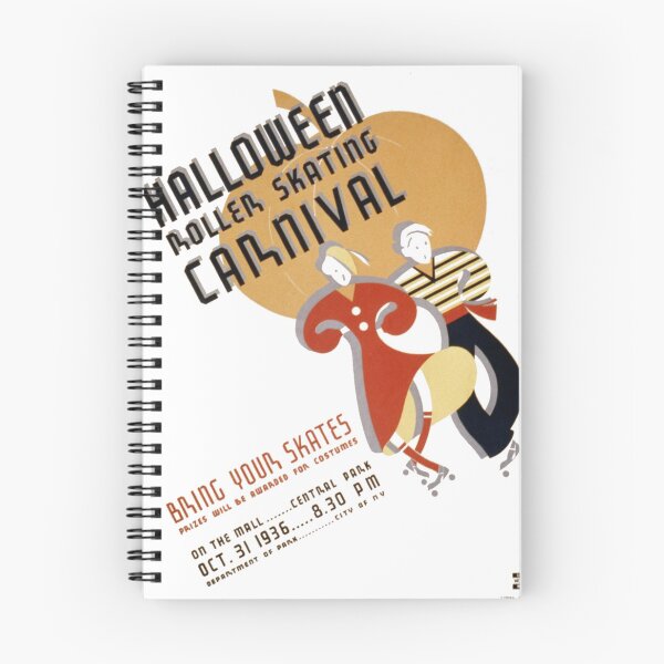 Item preview, Vintage Halloween Roller Skating Carnival WPA Poster designed and sold by Antique Science Press.