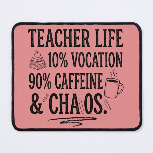 Item preview, Back to School Teacher Humor: 90% Caffeine & Chaos" designed and sold by CoffeeAndChao.