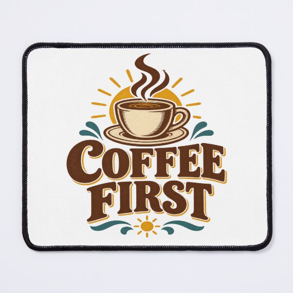 Item preview, Coffee First Vintage Café Typography Coffee Lover T-Shirt designed and sold by Inky Atlas.