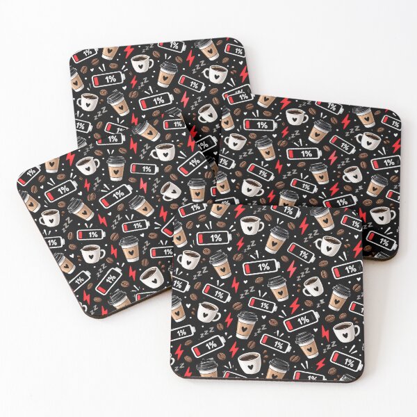Item preview, Low Battery Coffee Pattern designed and sold by ArtikaCreative.