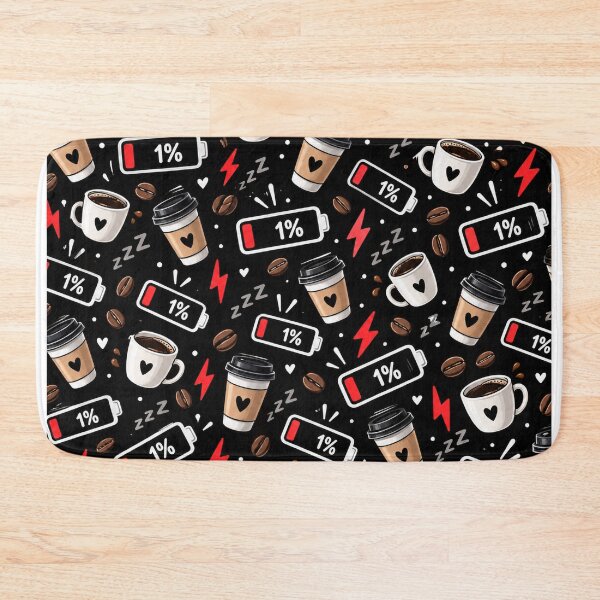 Item preview, Low Battery Coffee Pattern designed and sold by ArtikaCreative.