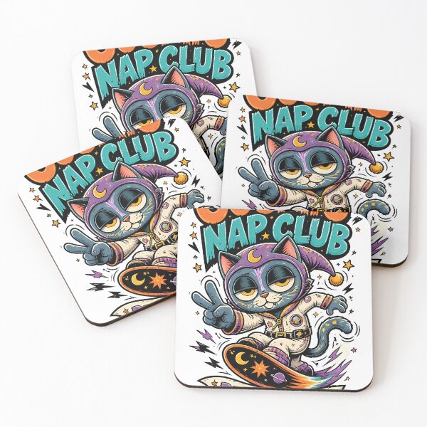 Item preview, Cosmic Nap Club Space Cat Mascot designed and sold by InkDriveStudio.