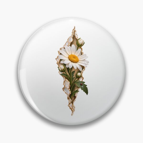 Item preview, White Daisy with Ladybug in Golden Pearl Rift designed and sold by PetalFort.