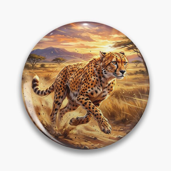 Item preview, Running Cheetah - Epic African Wildlife Art designed and sold by Lucid Dream Pixel.