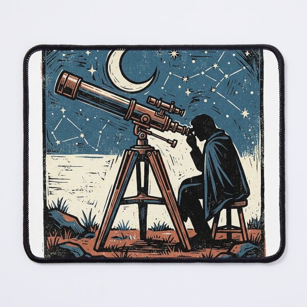 Item preview, Brass Refractor Moon Woodcut designed and sold by eduardoroa22.