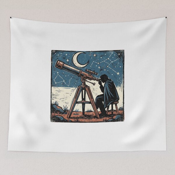 Item preview, Brass Refractor Moon Woodcut designed and sold by eduardoroa22.