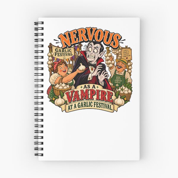 Item preview, NERVOUS AS A VAMPIRE AT A GARLIC FESTIVAL designed and sold by WheelieGdArt.