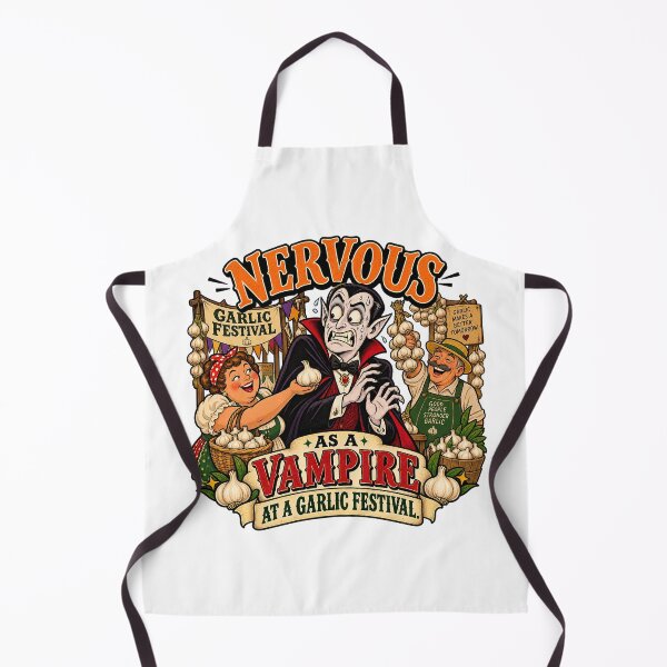 Item preview, NERVOUS AS A VAMPIRE AT A GARLIC FESTIVAL designed and sold by WheelieGdArt.