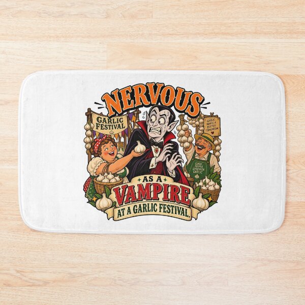 Item preview, NERVOUS AS A VAMPIRE AT A GARLIC FESTIVAL designed and sold by WheelieGdArt.