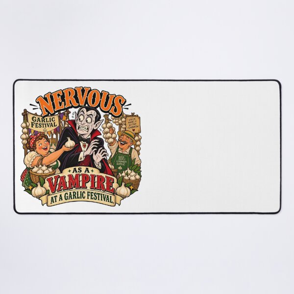Item preview, NERVOUS AS A VAMPIRE AT A GARLIC FESTIVAL designed and sold by WheelieGdArt.