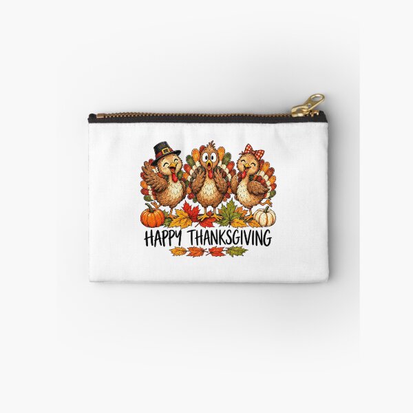 Item preview, Happy Thanksgiving Cute Turkeys And Autumn Leaves designed and sold by Derekquie.