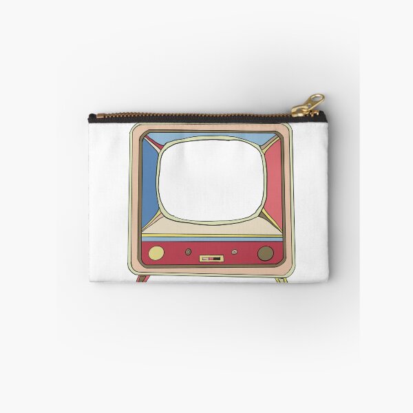 Item preview, Red & Cream Retro Television - Colourful Vintage Line Drawing designed and sold by iampaulmorris.