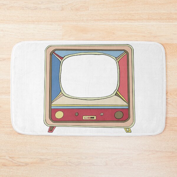 Item preview, Red & Cream Retro Television - Colourful Vintage Line Drawing designed and sold by iampaulmorris.
