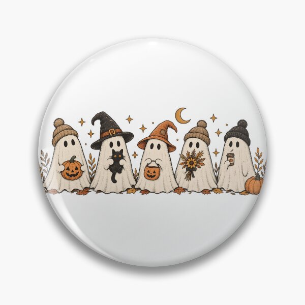 Item preview, Cozy Ghost Friends Autumn Halloween Parade Art designed and sold by DesignArtist.ia.