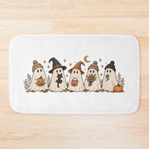 Item preview, Cozy Ghost Friends Autumn Halloween Parade Art designed and sold by DesignArtist.ia.