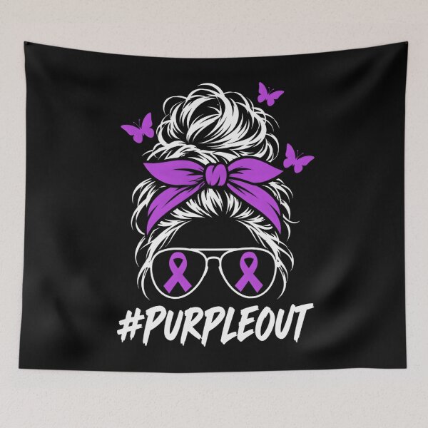 Item preview, Epilepsy Fighter Awareness Month Purple Out Messy Bun  designed and sold by clothesy7.