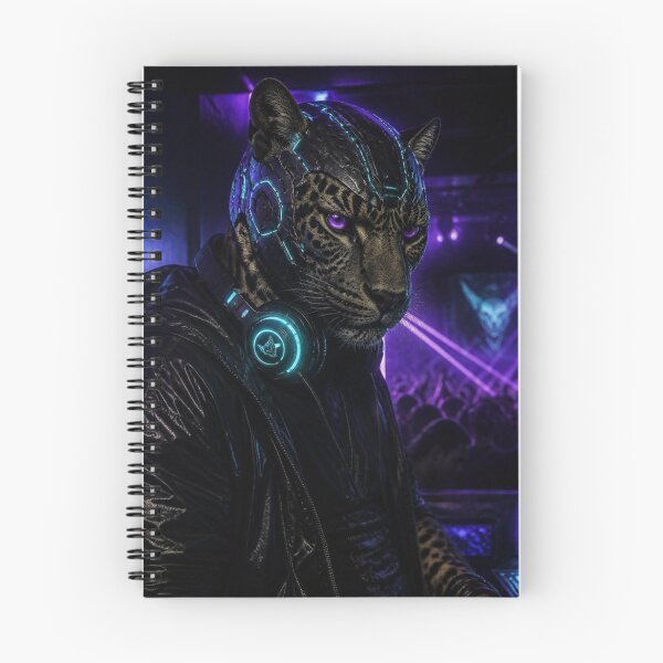 Item preview, Cyberpunk Leopard DJ Electronic Music Neon Club Art designed and sold by LazyDayzCo.