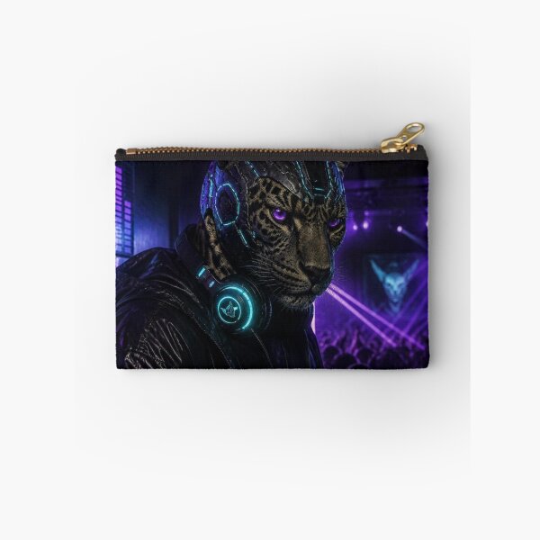 Item preview, Cyberpunk Leopard DJ Electronic Music Neon Club Art designed and sold by LazyDayzCo.