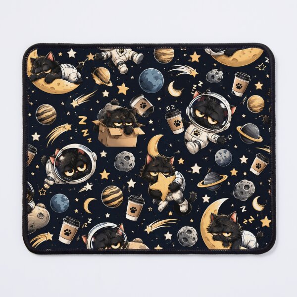 Item preview, Grumpy Space Cat Pattern designed and sold by ArtikaCreative.