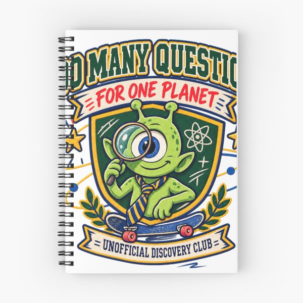 Item preview, Too Many Questions for One Planet – Curious Alien Discovery Club designed and sold by ODDLUME CLUB.