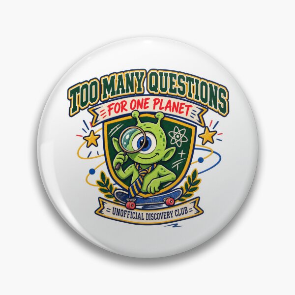 Item preview, Too Many Questions for One Planet – Curious Alien Discovery Club designed and sold by ODDLUME CLUB.