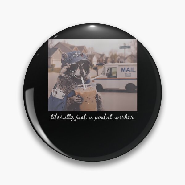Item preview, Literally Just A Postal Worker Funny Raccoon Iced Coffee designed and sold by Alzasshop.