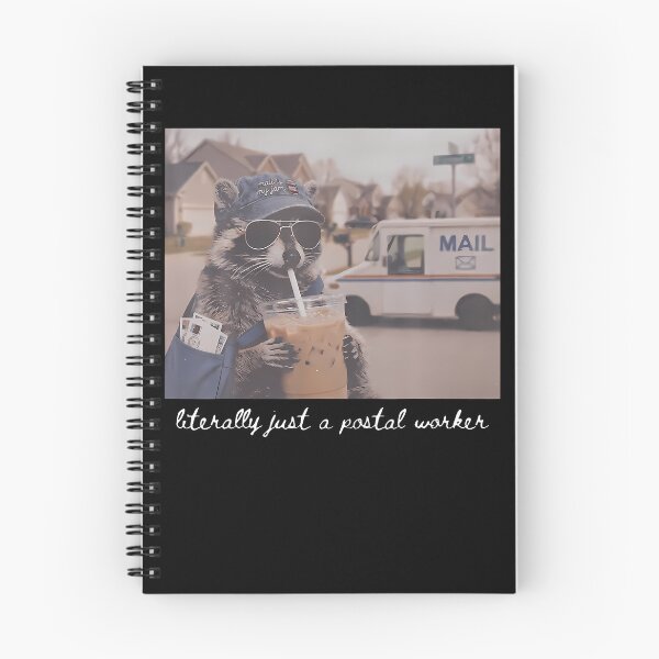 Item preview, Literally Just A Postal Worker Funny Raccoon Iced Coffee designed and sold by Alzasshop.