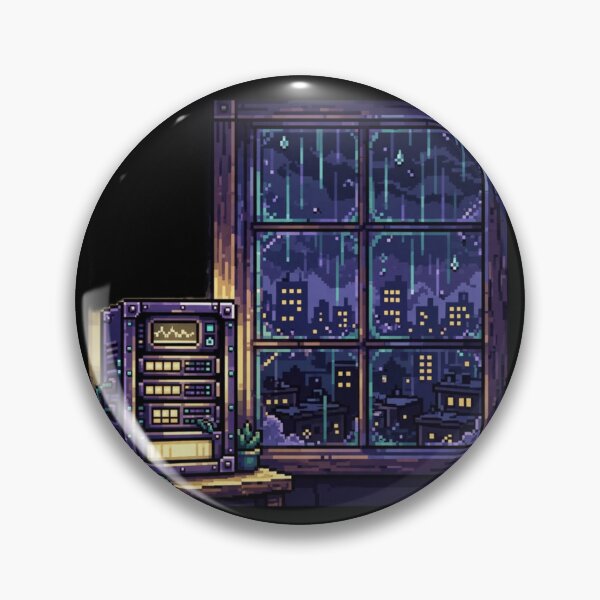 Item preview, Pixel Art Server Room Rainy Day Design - Lofi SysAdmin Aesthetic designed and sold by cybertreat.