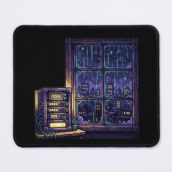 Item preview, Pixel Art Server Room Rainy Day Design - Lofi SysAdmin Aesthetic designed and sold by cybertreat.