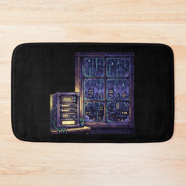 Item preview, Pixel Art Server Room Rainy Day Design - Lofi SysAdmin Aesthetic designed and sold by cybertreat.