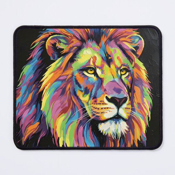 Item preview, Spirit of the Lion – Colorful Wildlife Art designed and sold by black-canvas-fauna.