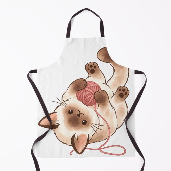 Item preview, Cute Chubby Siamese Cat Playing with Yarn - Ferdi designed and sold by ZirionEstudio.