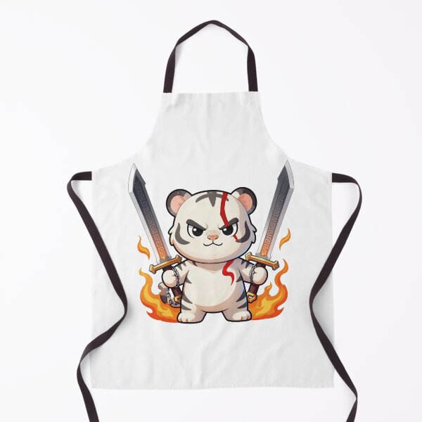 Item preview, Cute white tiger kratos chibi fan art illustration designed and sold by WildArtIT.