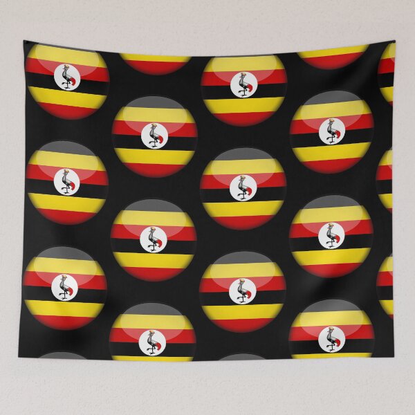 Item preview, Ugandan 3D Round Flag Uganda Pride Design designed and sold by yazdogs.
