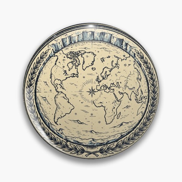 Item preview, Flat Earth Disc Badge Vintage Shirt designed and sold by FlatTees.