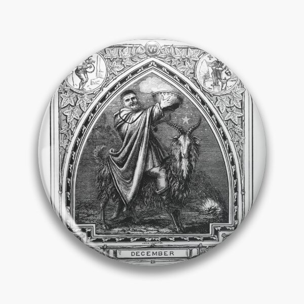 Item preview, Vintage December Zodiac Capricorn Engraving designed and sold by Antique Science Press.