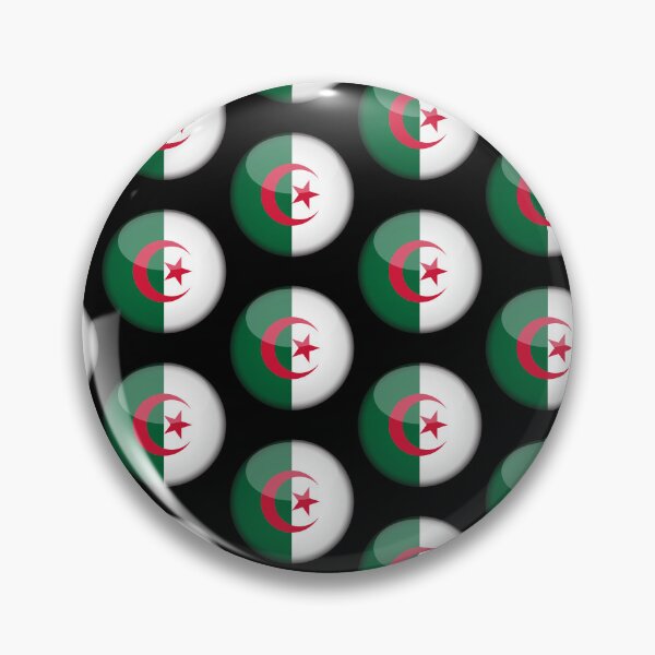 Item preview, Algerian 3D Round Flag Algeria Pride Design designed and sold by yazdogs.