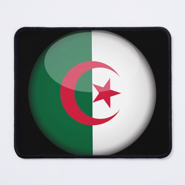 Item preview, Algerian 3D Round Flag Algeria Pride Design designed and sold by yazdogs.