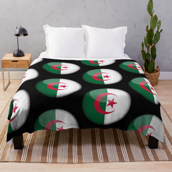 Item preview, Algerian 3D Round Flag Algeria Pride Design designed and sold by yazdogs.