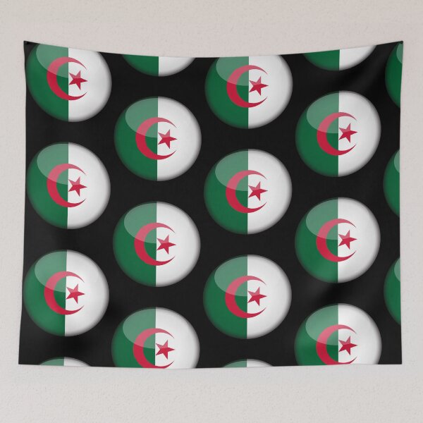 Item preview, Algerian 3D Round Flag Algeria Pride Design designed and sold by yazdogs.