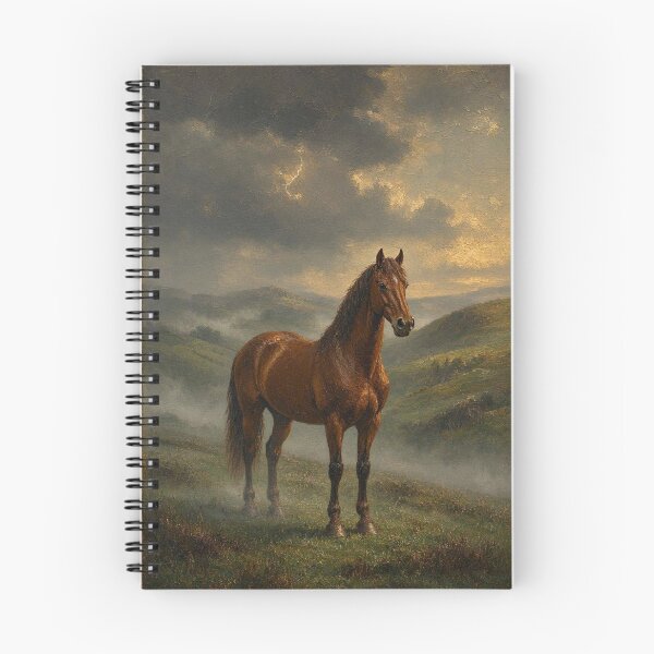 Item preview, Moody Vintage Horse in Stormy Landscape Oil Painting designed and sold by ShieldRockPrints.