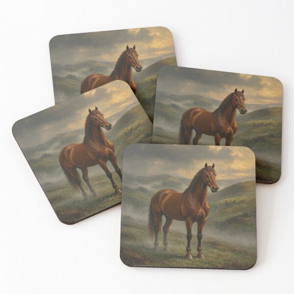 Item preview, Moody Vintage Horse in Stormy Landscape Oil Painting designed and sold by ShieldRockPrints.