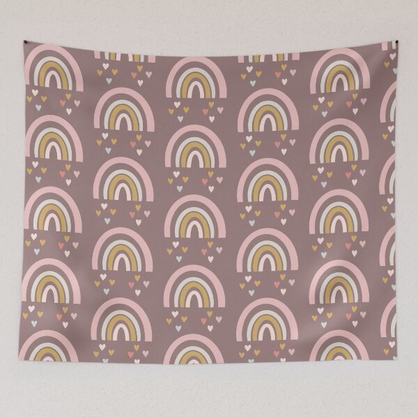 Item preview, Boho Rainbow Hearts Muted Pastel Nursery Design designed and sold by Anita Ohulo.