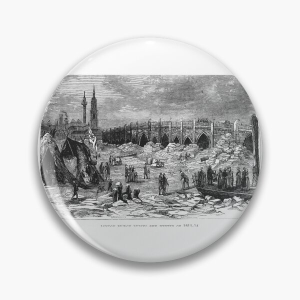 Item preview, Vintage London Bridge Frozen River 1813 designed and sold by Antique Science Press.