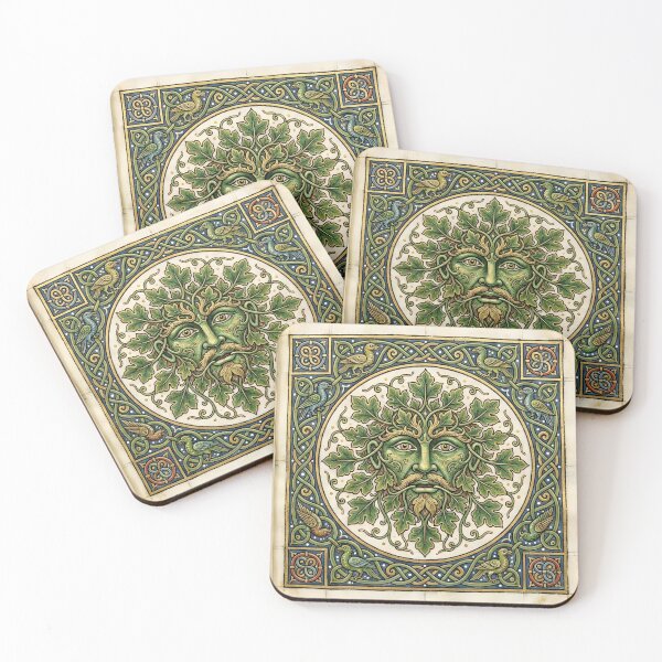 Item preview, Copy of Vintage Green Man Celtic Illuminated Manuscript Artwork designed and sold by Sybille-Yates.